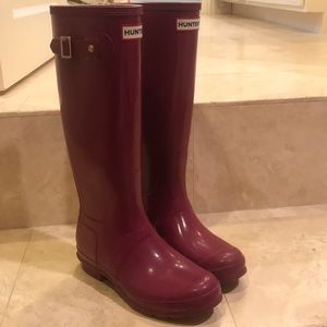 Purple Tall Hunter rain boots